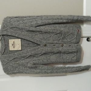 3 for $10! Hollister cable knit cardigan gray S